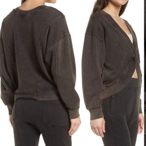 Free People Go for Gold Reversible Pullover Sweatshirt sz small